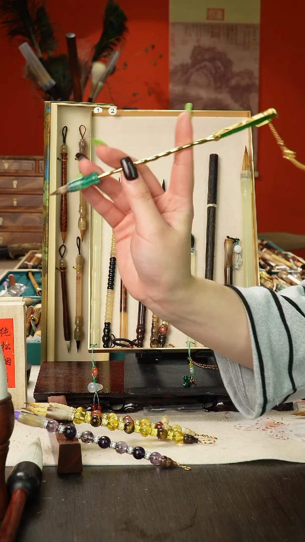 孤品高货毛笔链接 清水试笔 蘸墨不退