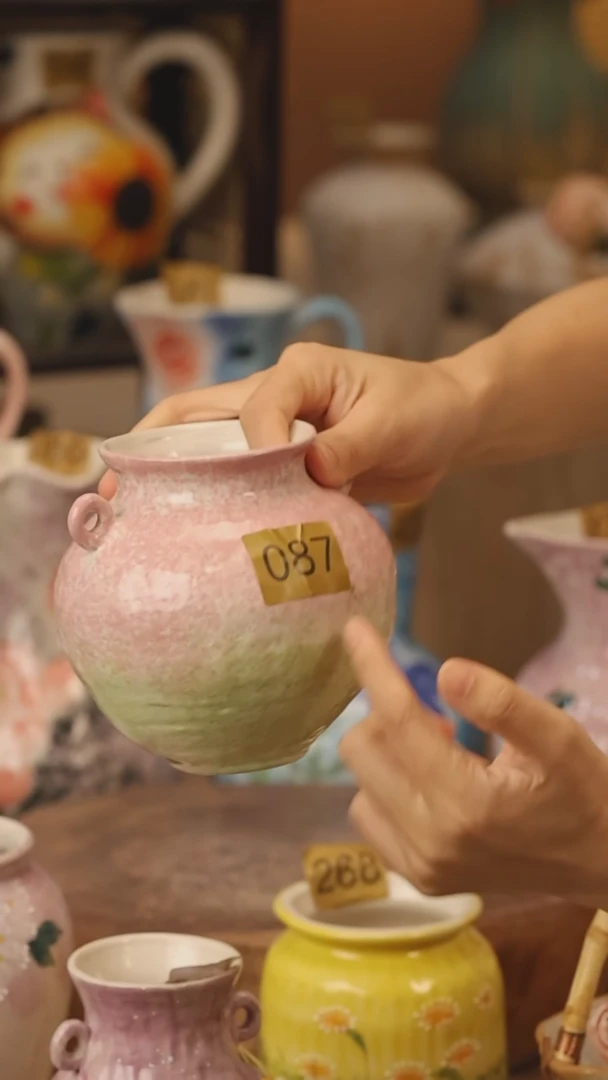 陶瓷087景德镇设计师手作花器摆件侘寂风