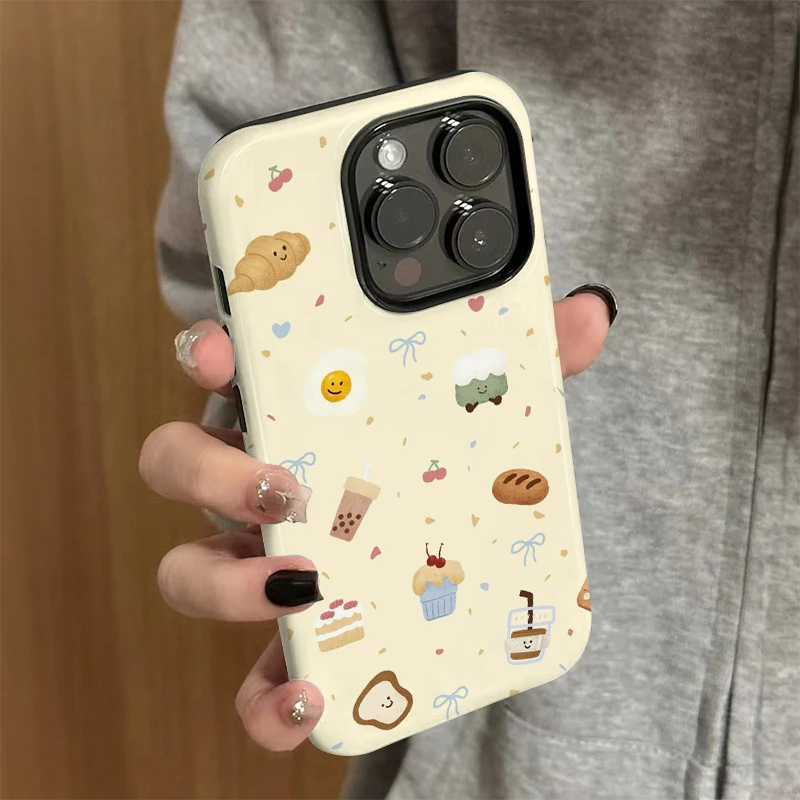 菲林二合一甜点食品适用于苹果16手机壳iphone15华为opop小米vivo
