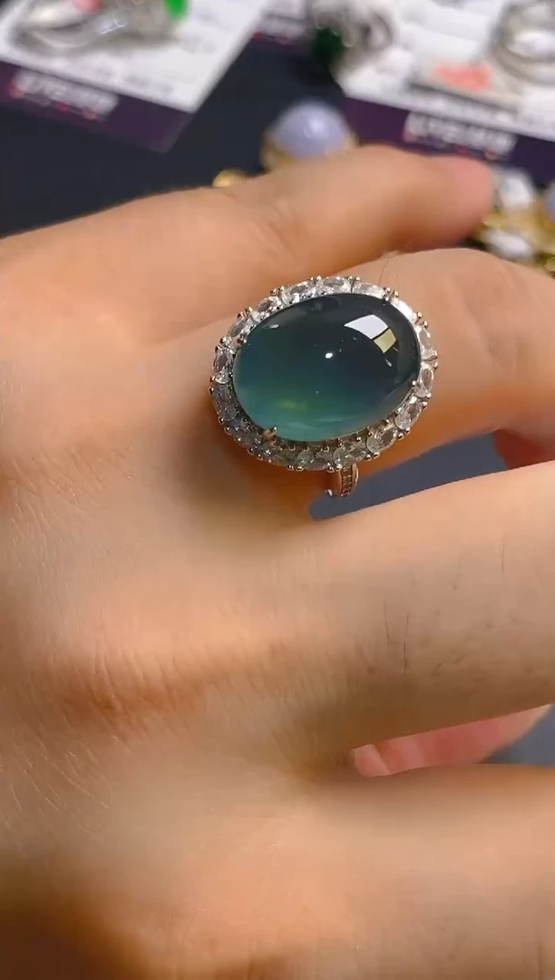 翡翠银S925镶嵌耳饰天然A货翡翠1