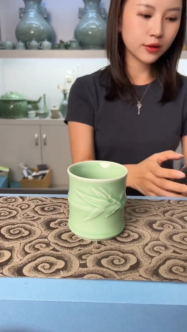 龙泉云间青瓷小米茶器