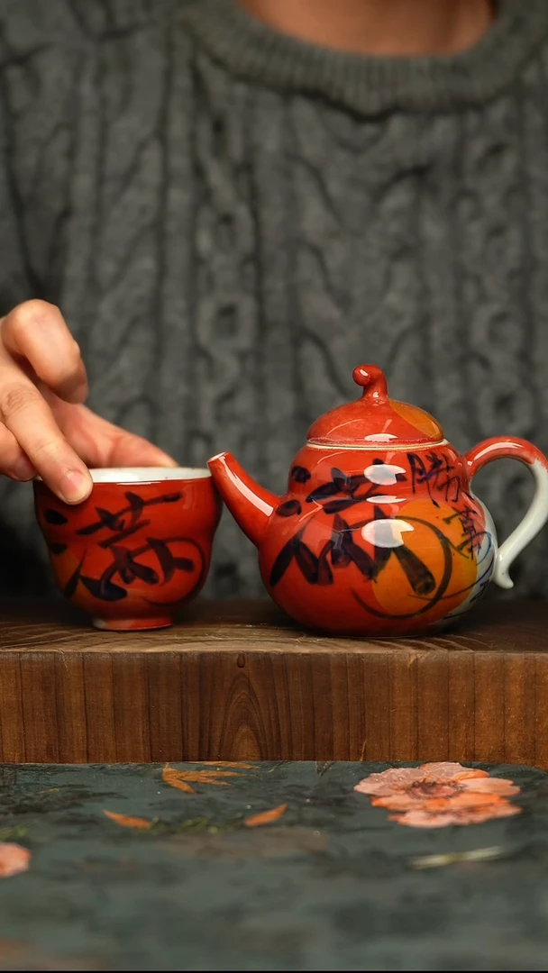 杯釉下彩手工手绘同款陶器