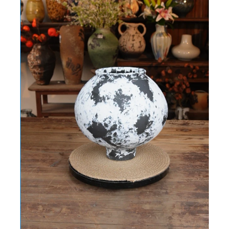 555景德镇陶瓷花瓶侘寂风花瓶插花客厅玄关摆件210*110