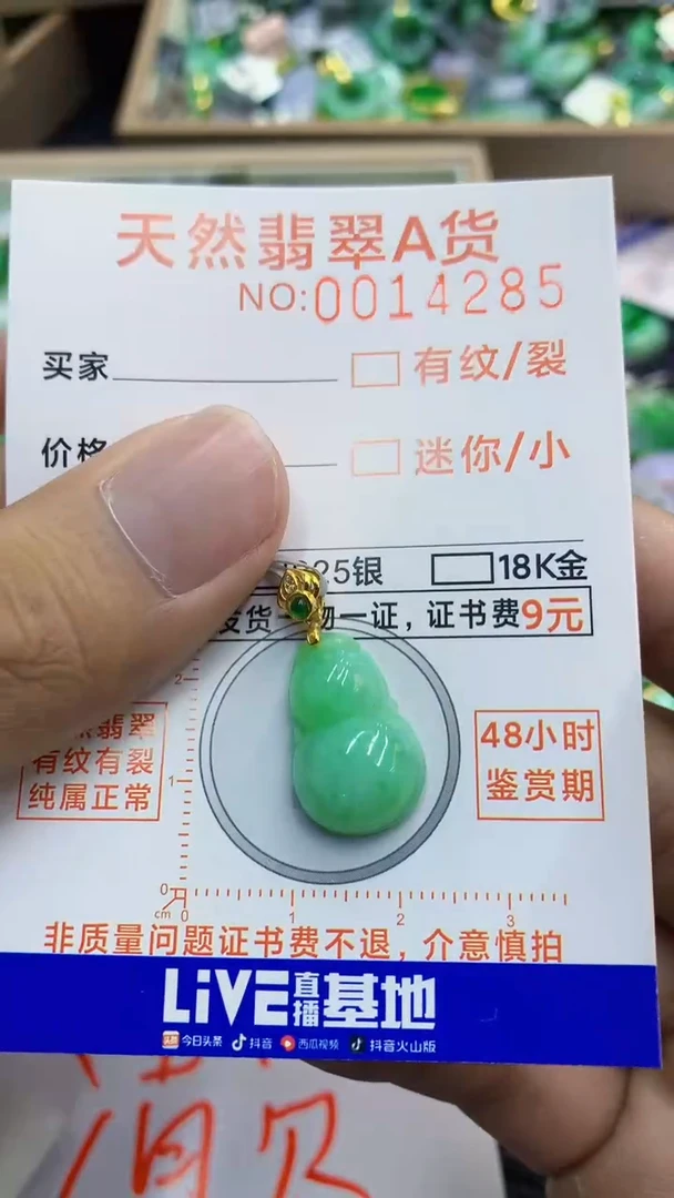 翡翠未镶嵌吊坠(不含链)             1