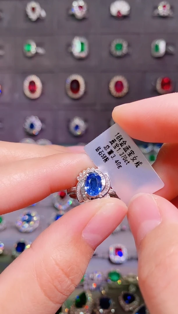 【闪购商品】蓝宝石18K金戒指18K金镶嵌.