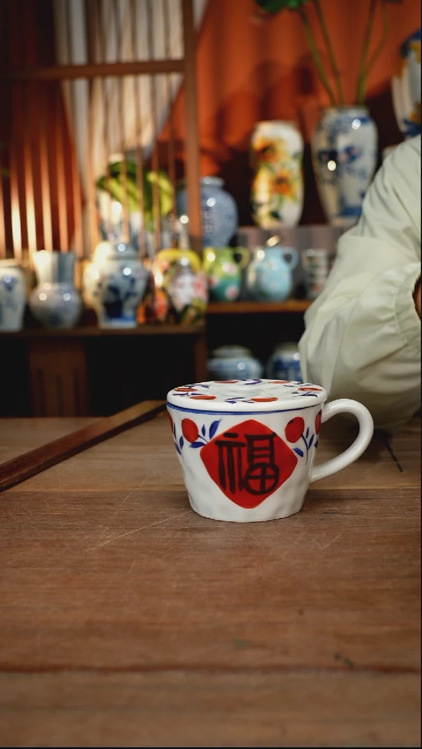 瓷片【简家甄选】景德镇设计师釉下手绘陶瓷餐具