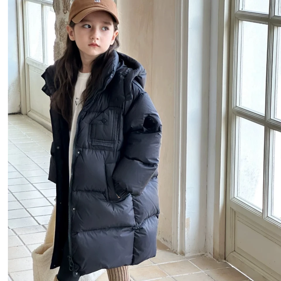 女款羽绒服秋冬中大童中长款