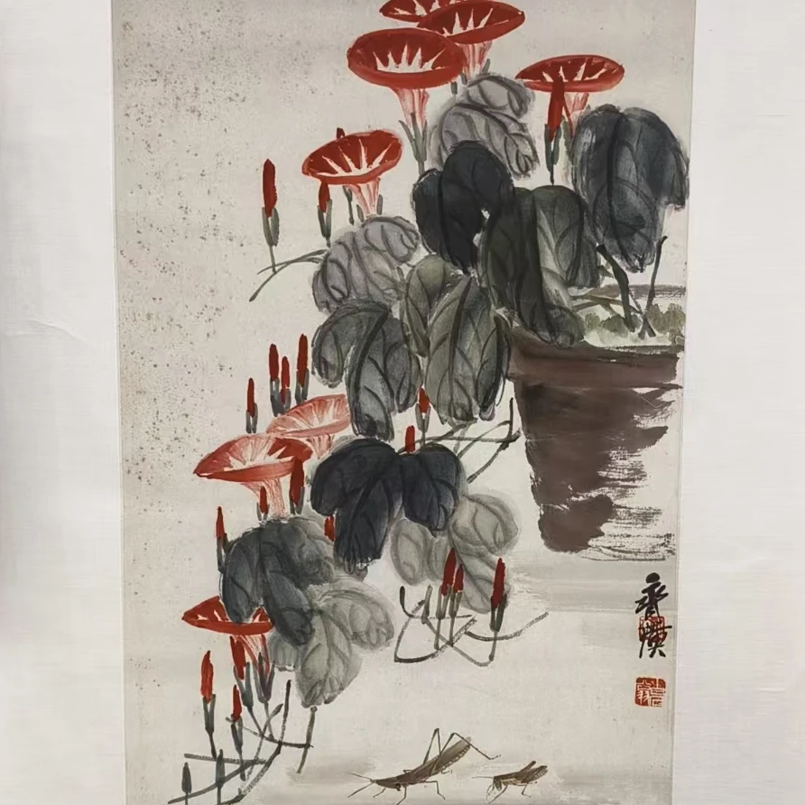 橱窗展示/传奇美术/白石版画（复刻）/ 花鸟27×39cm /可惜无声5