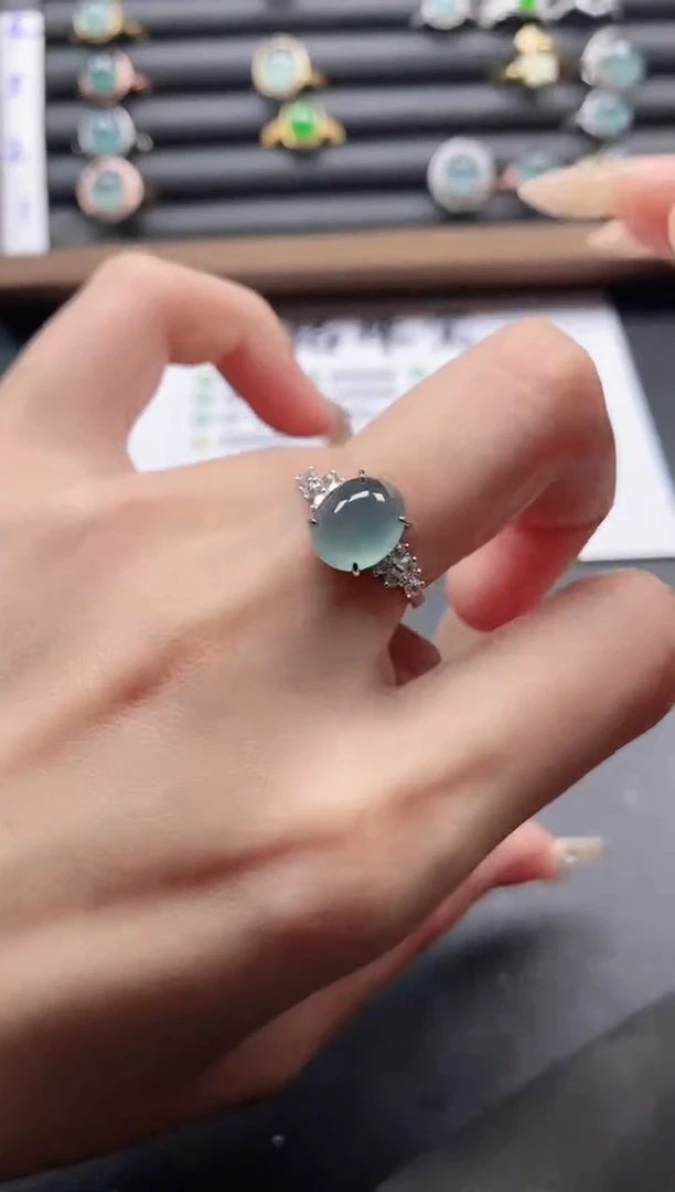 银S925镶嵌戒指翡翠51511