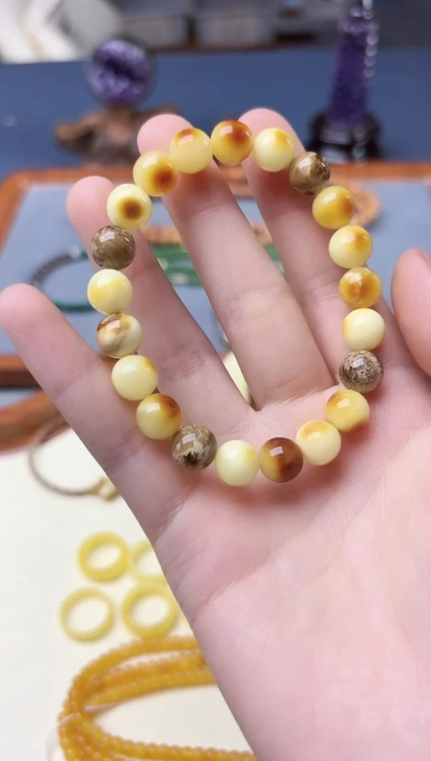 裸石蜜蜡未镶嵌蜜蜡手串9mmSAF