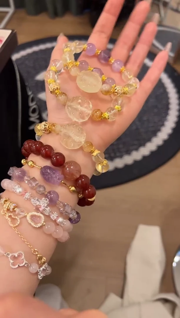 未镶嵌手链水晶紫水设计款手串