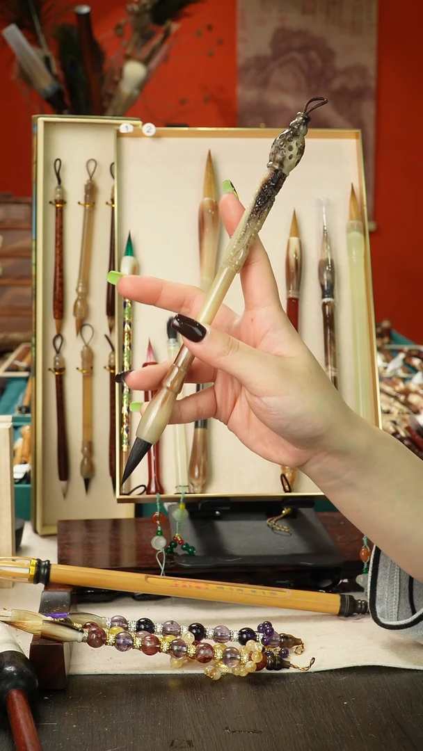 孤品高货毛笔链接 清水试笔 蘸墨不退