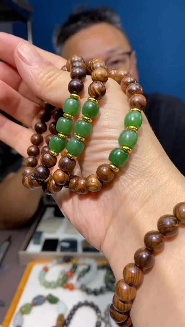和田玉未镶嵌手链颜色多样性发货拍一发一