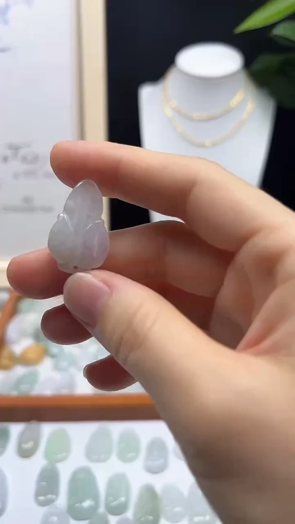 颈饰未镶嵌翡翠叶子4