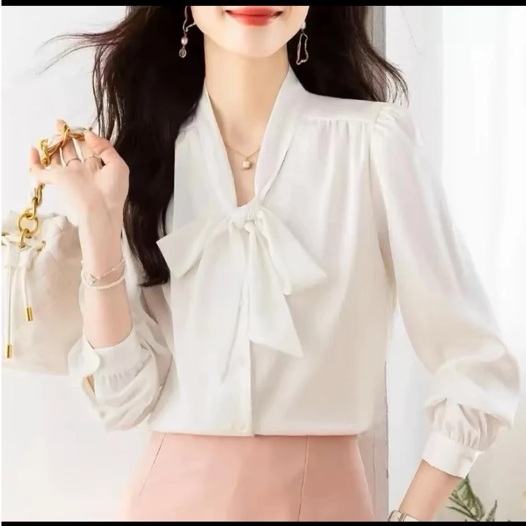 25春季新款衬衫宽松版洋气小衫长袖衬衣女时尚设计感显瘦气质上衣