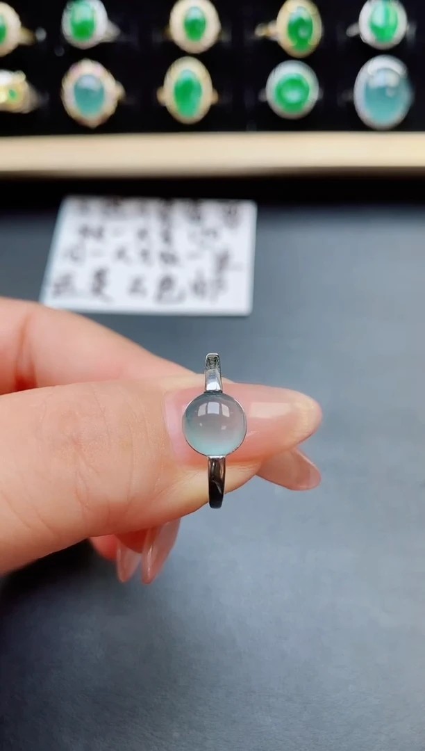 翡翠戒指银S925镶嵌1321