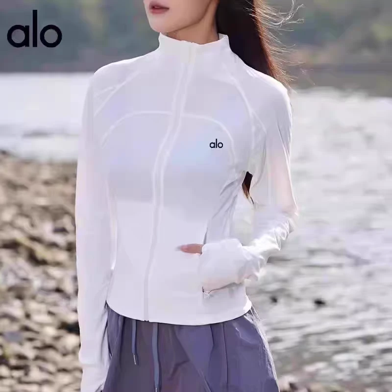 美式A*O夏季冰丝轻薄防晒衣女速干透气紧身跑步上衣户外运动外套