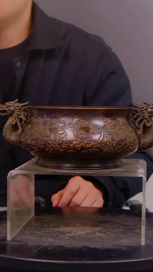 y**s山水铜缘紫铜香炉结缘1111
