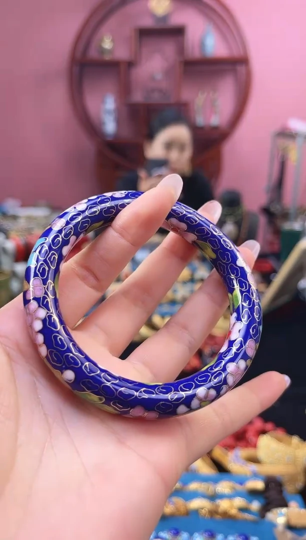 景泰蓝公主镯 56-60可戴/1.2粗版 宝蓝
