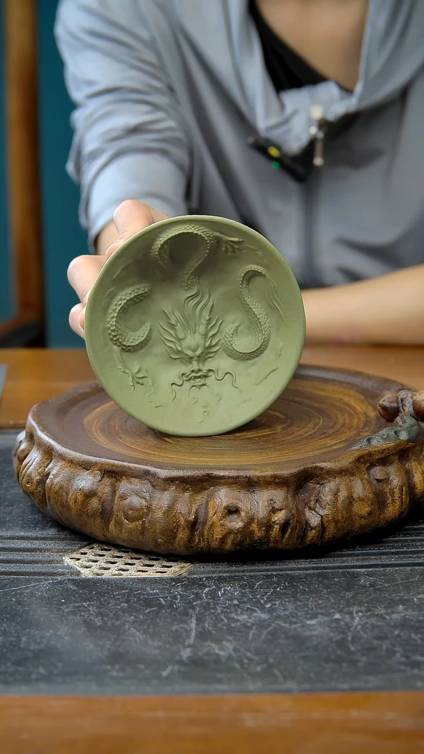 紫砂宜兴紫砂手工龙杯