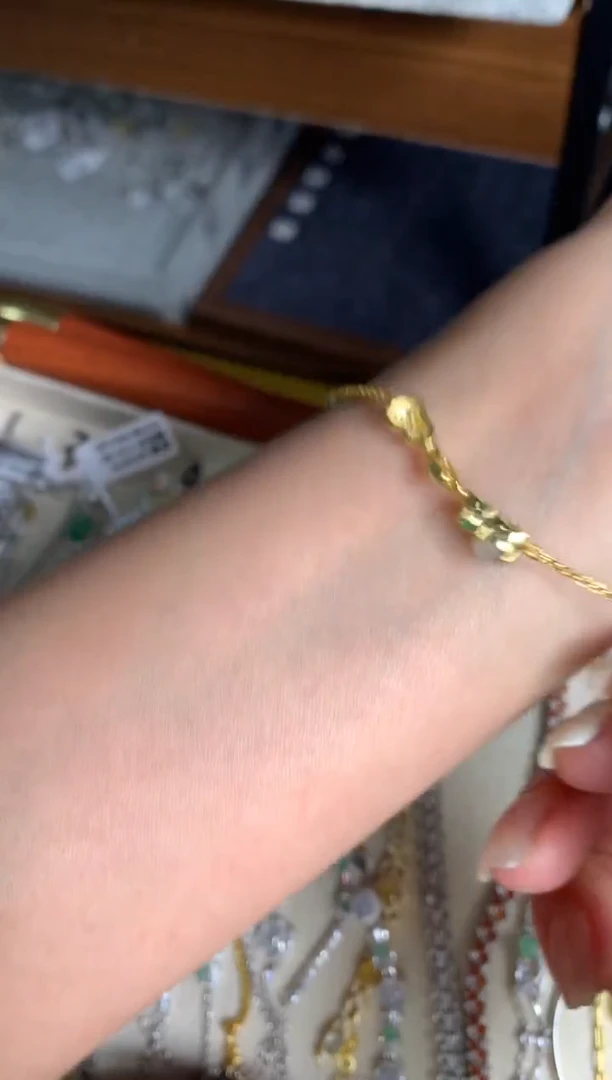 银S925镶嵌戒指翡翠手链