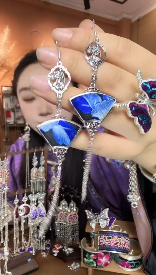 刺绣纯手工民族风耳环