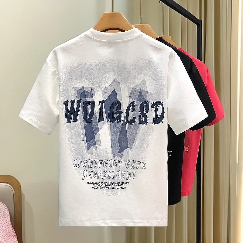 贝希缇汀圆领重磅美式短袖t恤男潮牌痞帅半袖夏季新款男士上衣