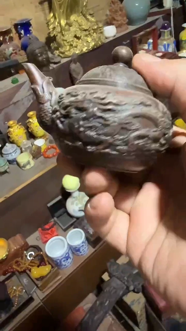 木闪电购链接精品摆件黑茶壶