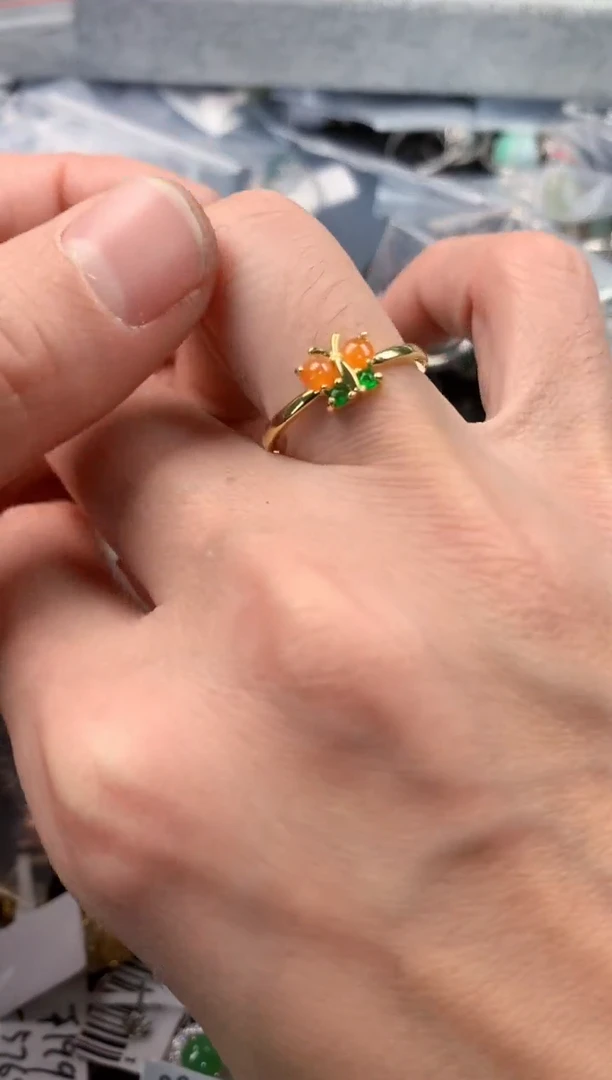 银S925镶嵌戒指翡翠555   10