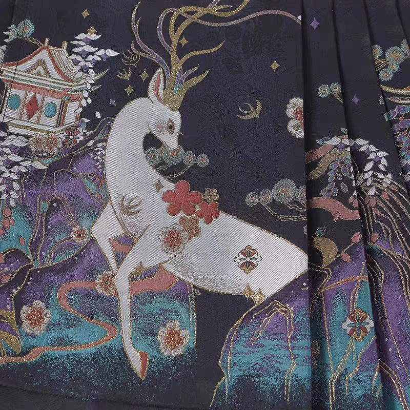 织金马面裙小个子日常穿搭八分裙气质显瘦高腰