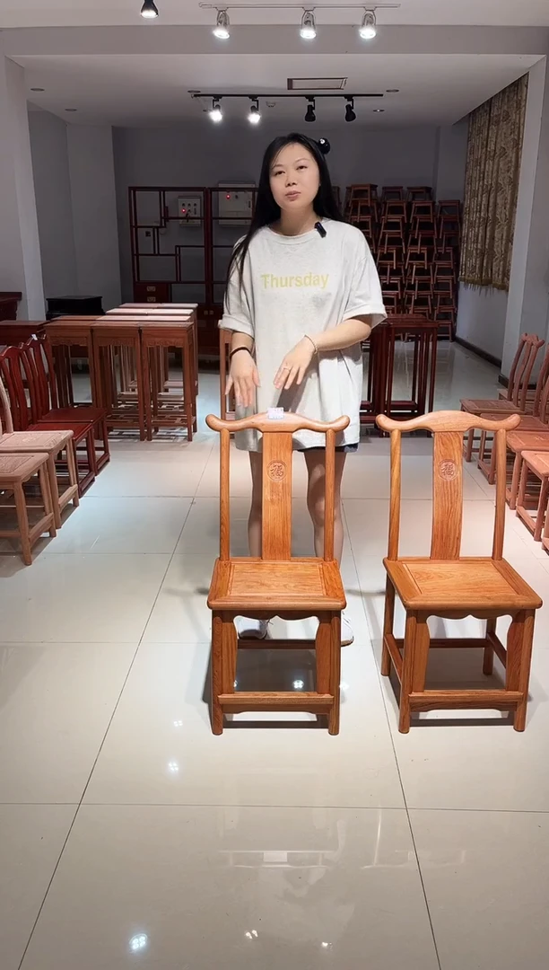 花梨木类架子小巴花小官帽一对打蜡