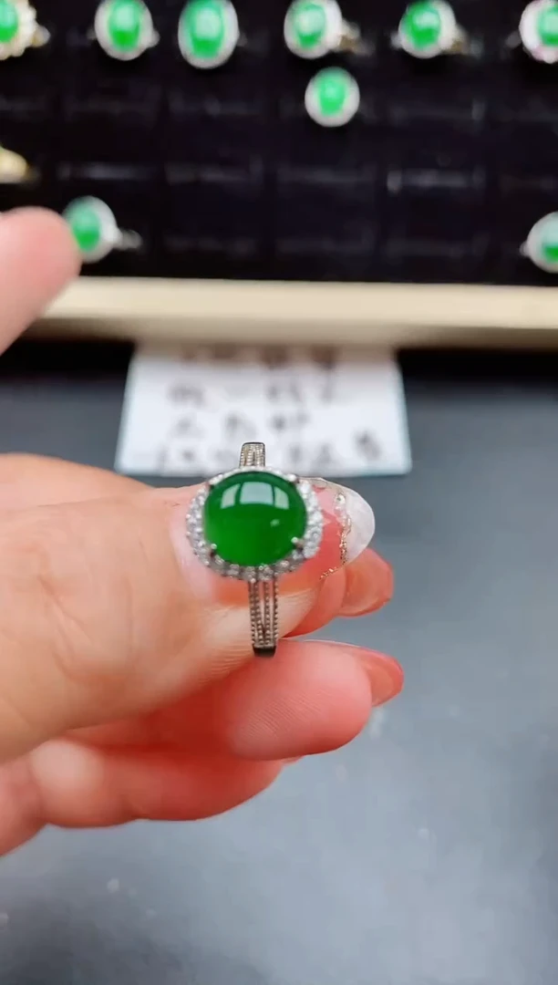 【闪购商品】翡翠戒指银S925镶嵌5635656