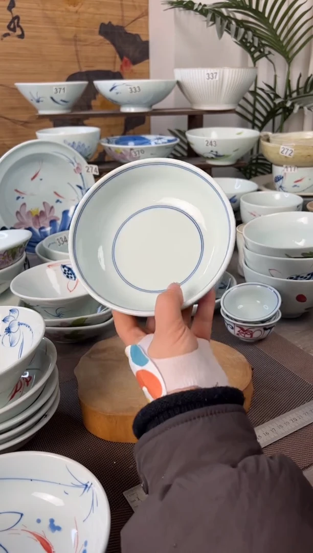 明舟中瑕双线6寸罗汉碗（随机图案单只装）