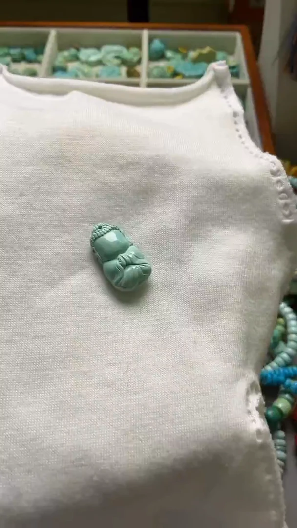 未镶嵌绿松石珠宝奇石19.5*10.8*6.4mm无相佛