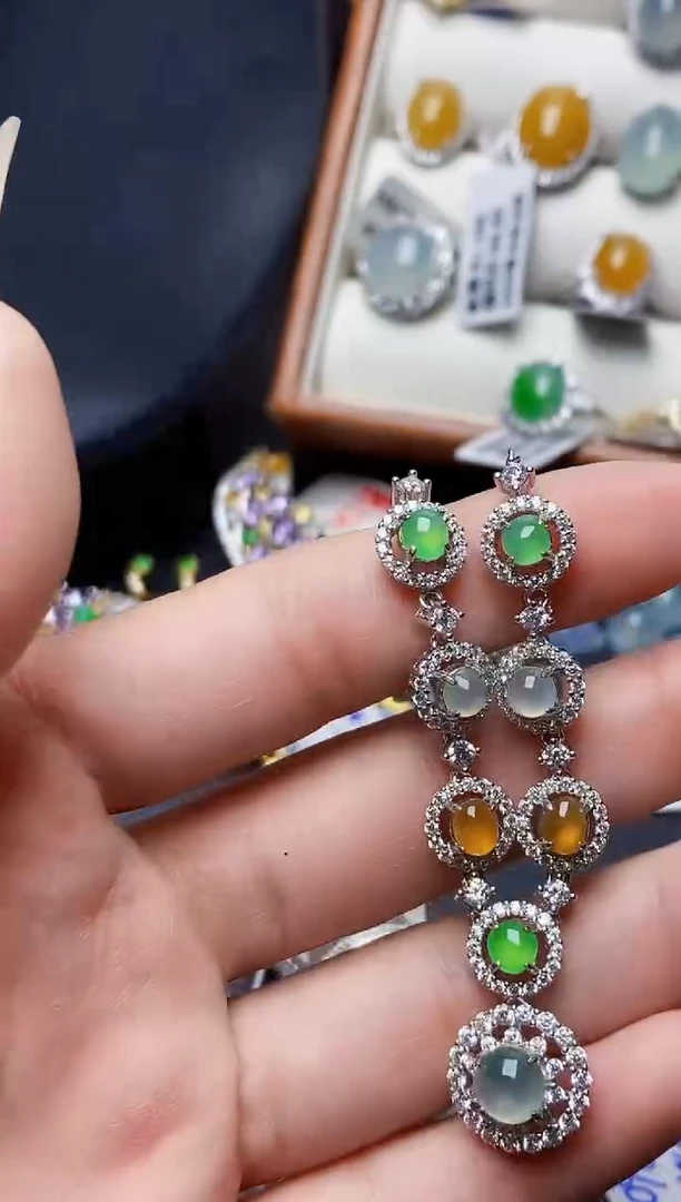 银S925镶嵌戒指翡翠0754