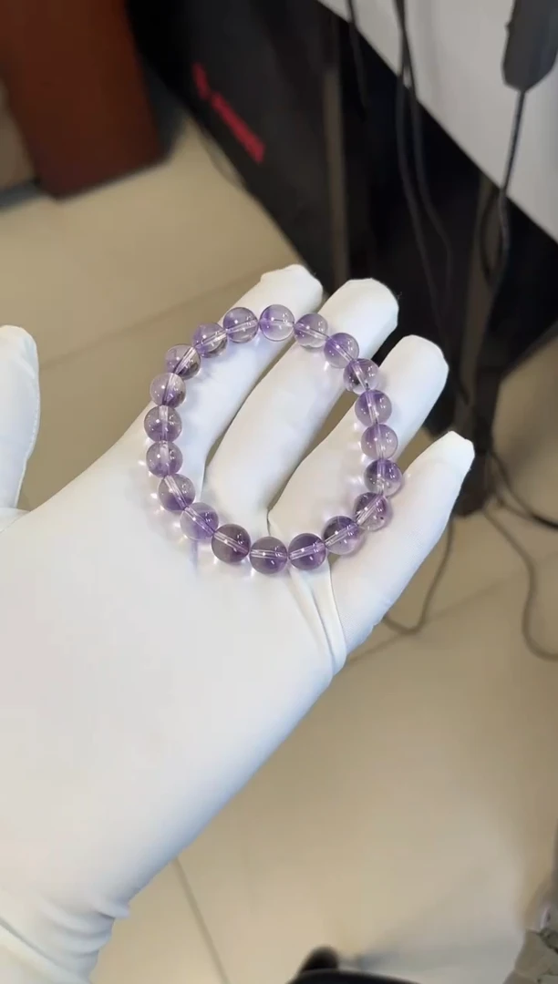 水晶手串未镶嵌晕染紫超单圈手串