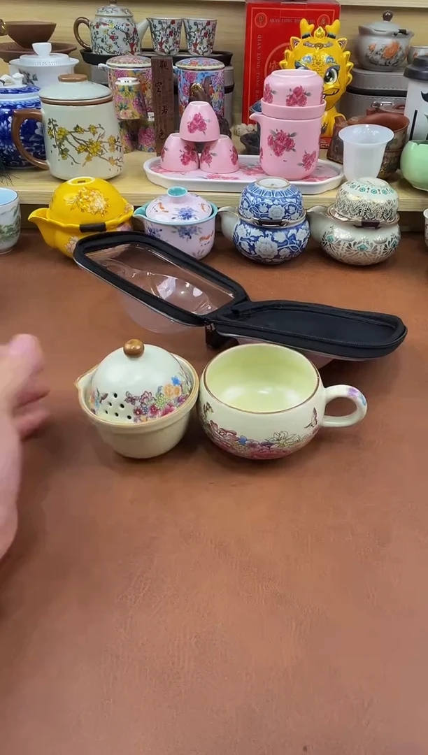陶瓷茶具摆件旅行套组