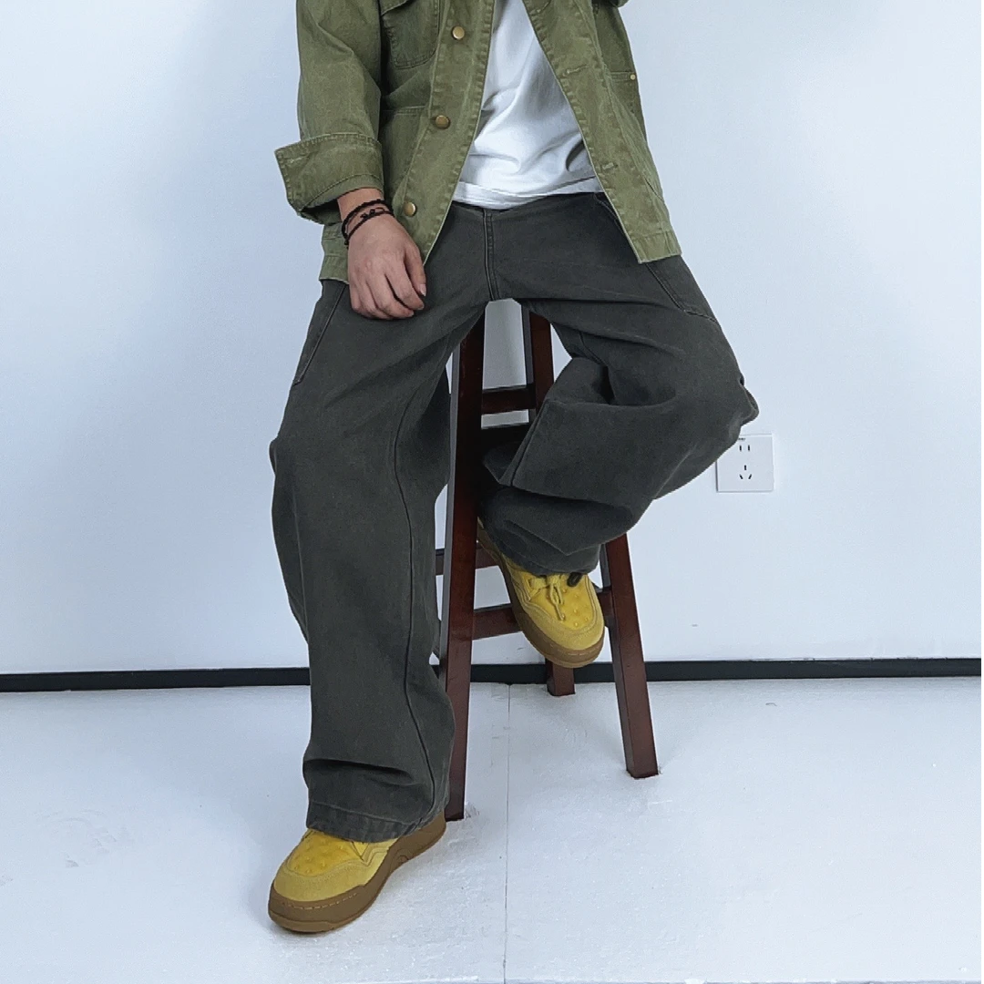 美式工装裤男2025新款纯棉高级痞帅感宽松束脚耐磨耐穿休闲搭配