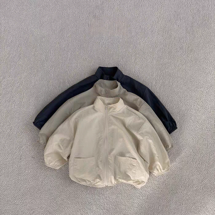 婴儿立领防风外套春秋防水拉链冲锋上衣