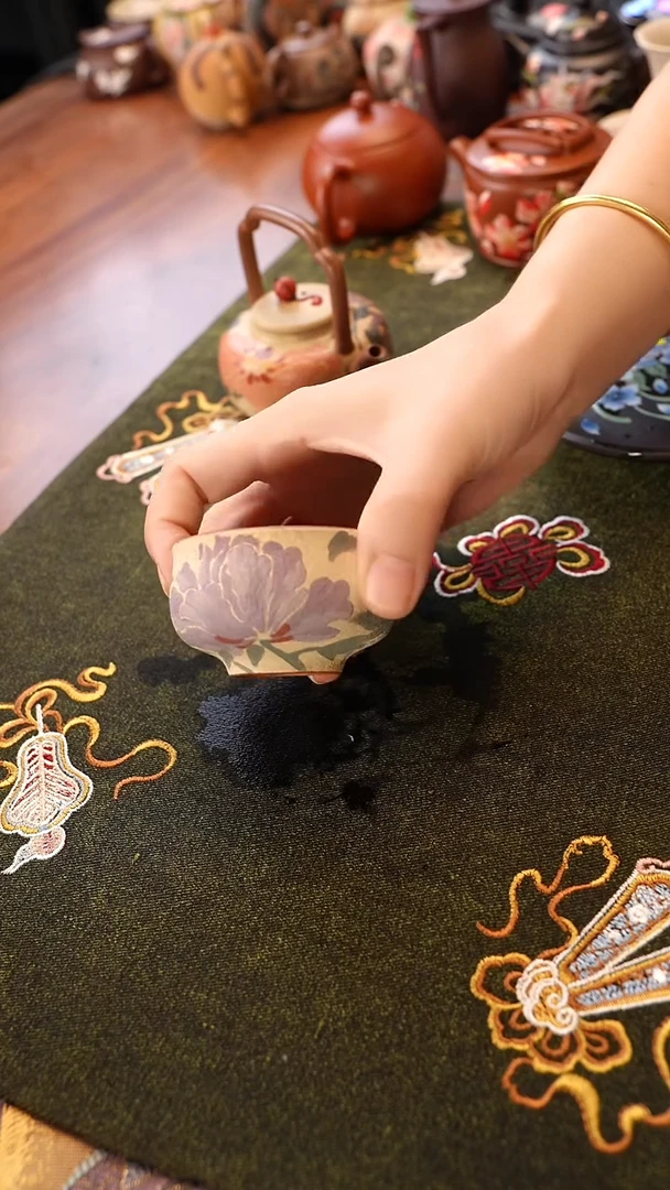 茶壶紫砂牡丹主人杯