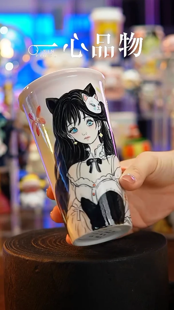 杯子瓷S184景德镇手工手绘杯子摆件
