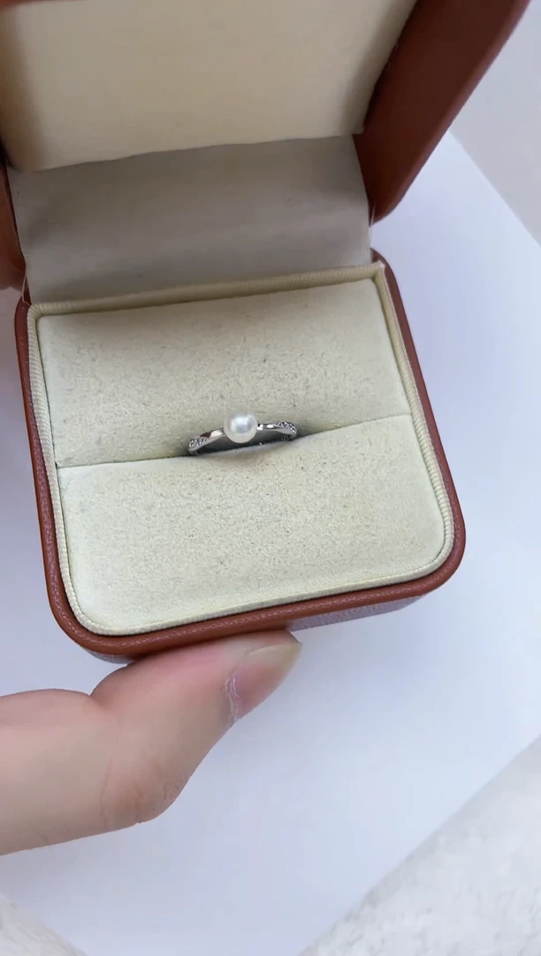 银S925镶嵌海水珍珠戒指
