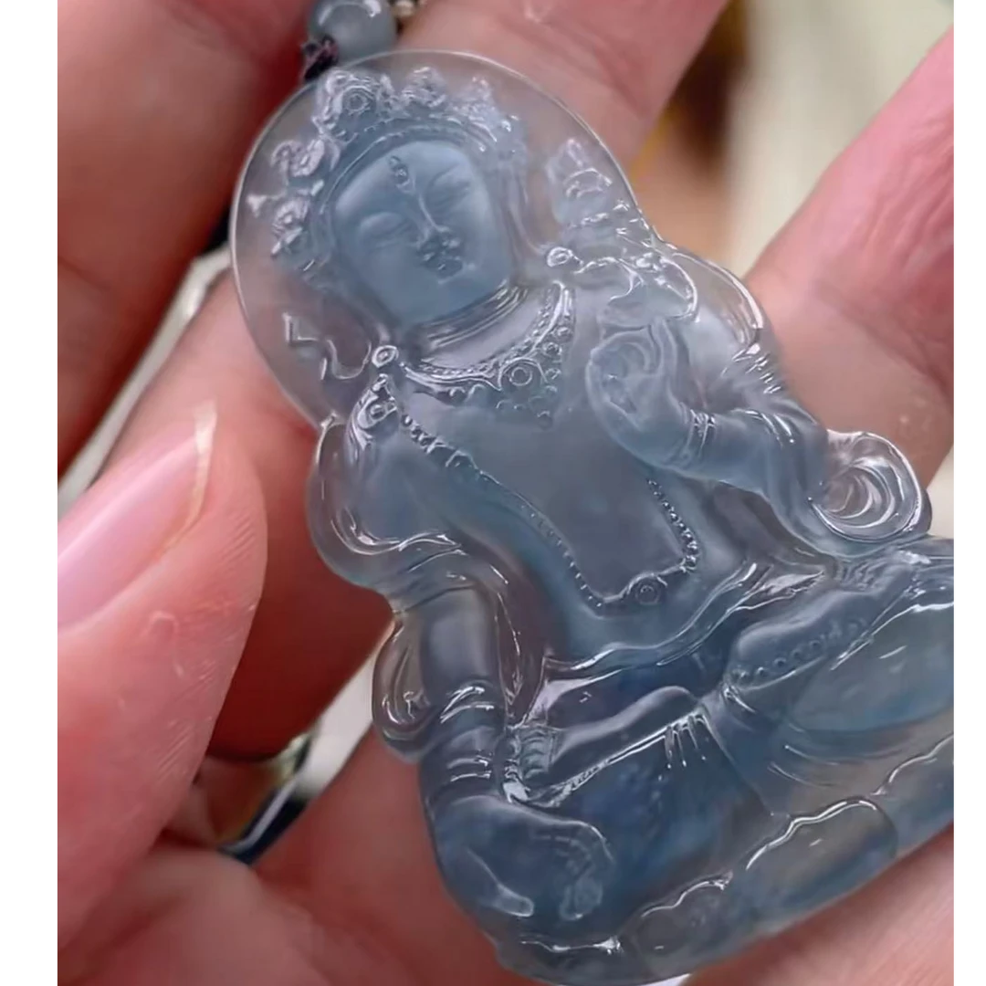 【玉经纶】130069/Q28-天然A货翡翠观音吊坠-多样性发其一