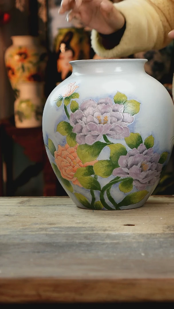 【闪购商品】瓷片景德镇纯手工釉下彩精品花瓶