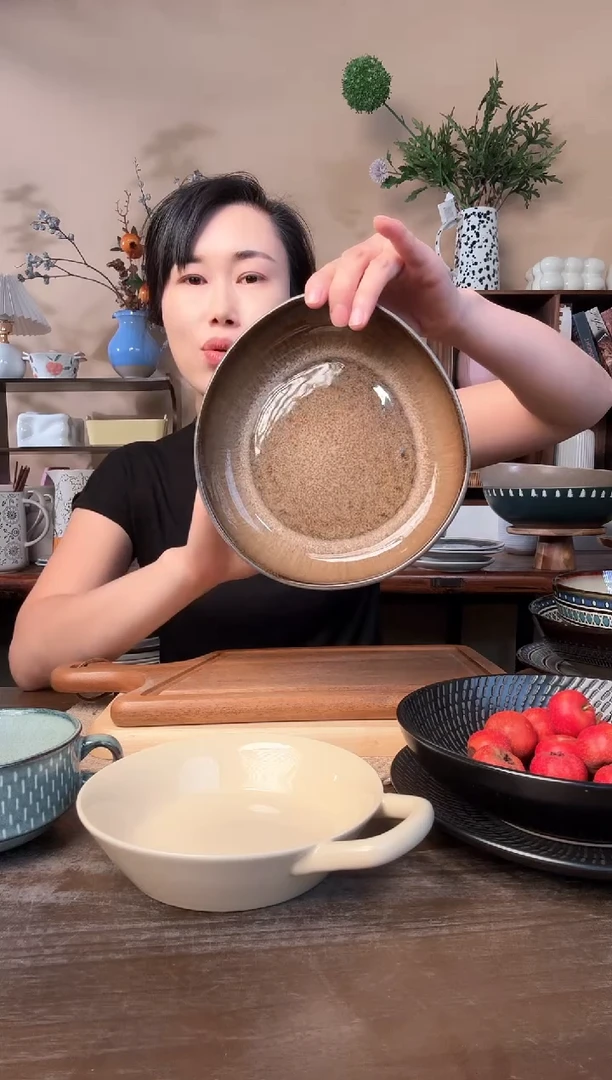 8英寸异形窑变碗微瑕