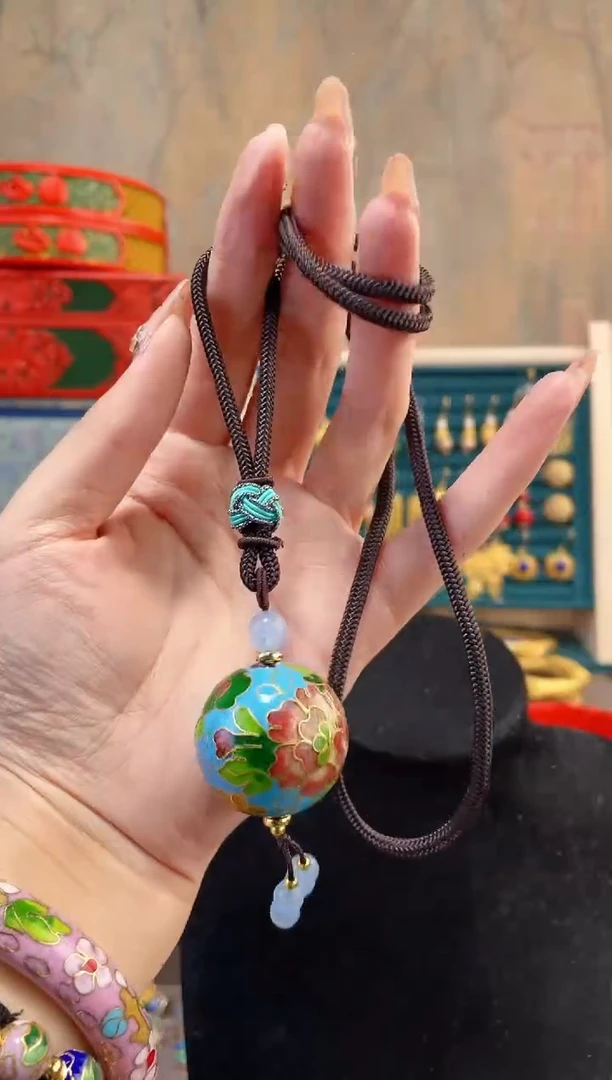 【闪购商品】非遗景泰蓝银蓝3.0单珠编绳款天蓝