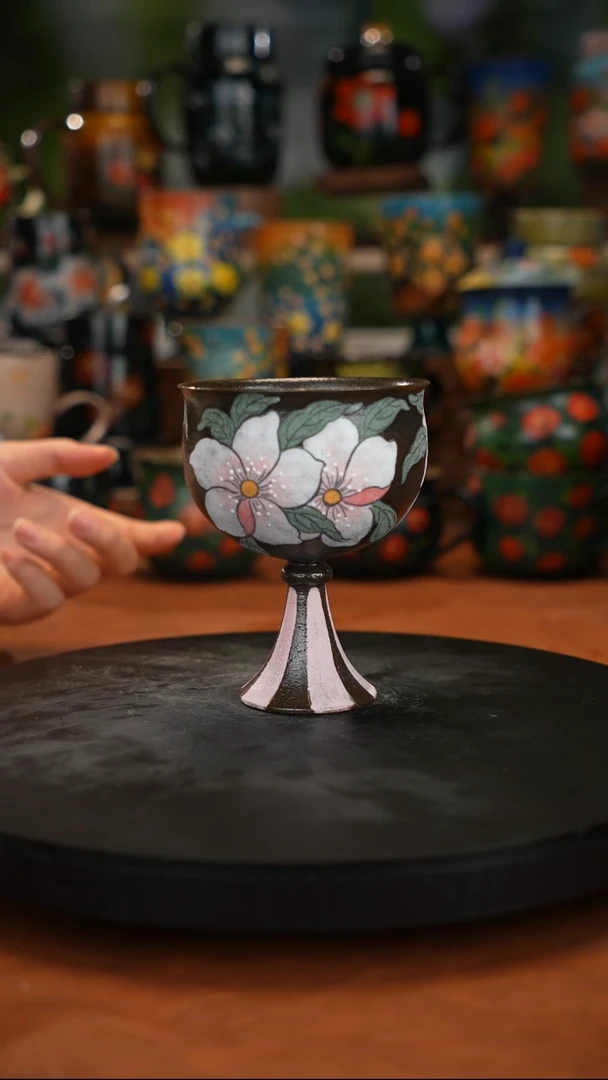 紫砂油画手绘釉下彩