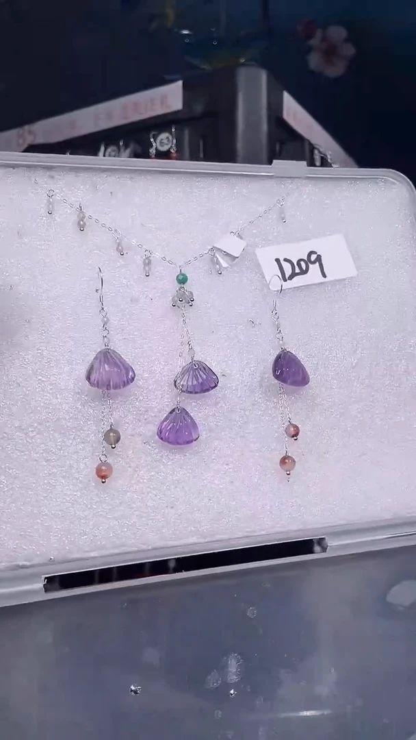 颈饰未镶嵌紫晶喜欢拍