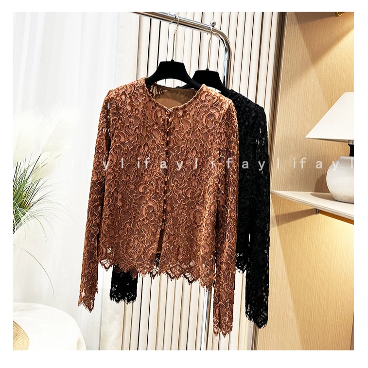 精致蕾丝上衣女装时尚洋气