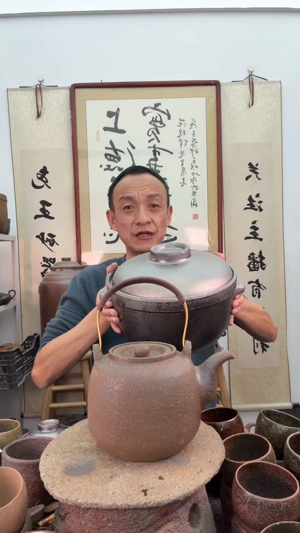 山**泉黑色22公分3升砂锅杯非遗介意慎拍